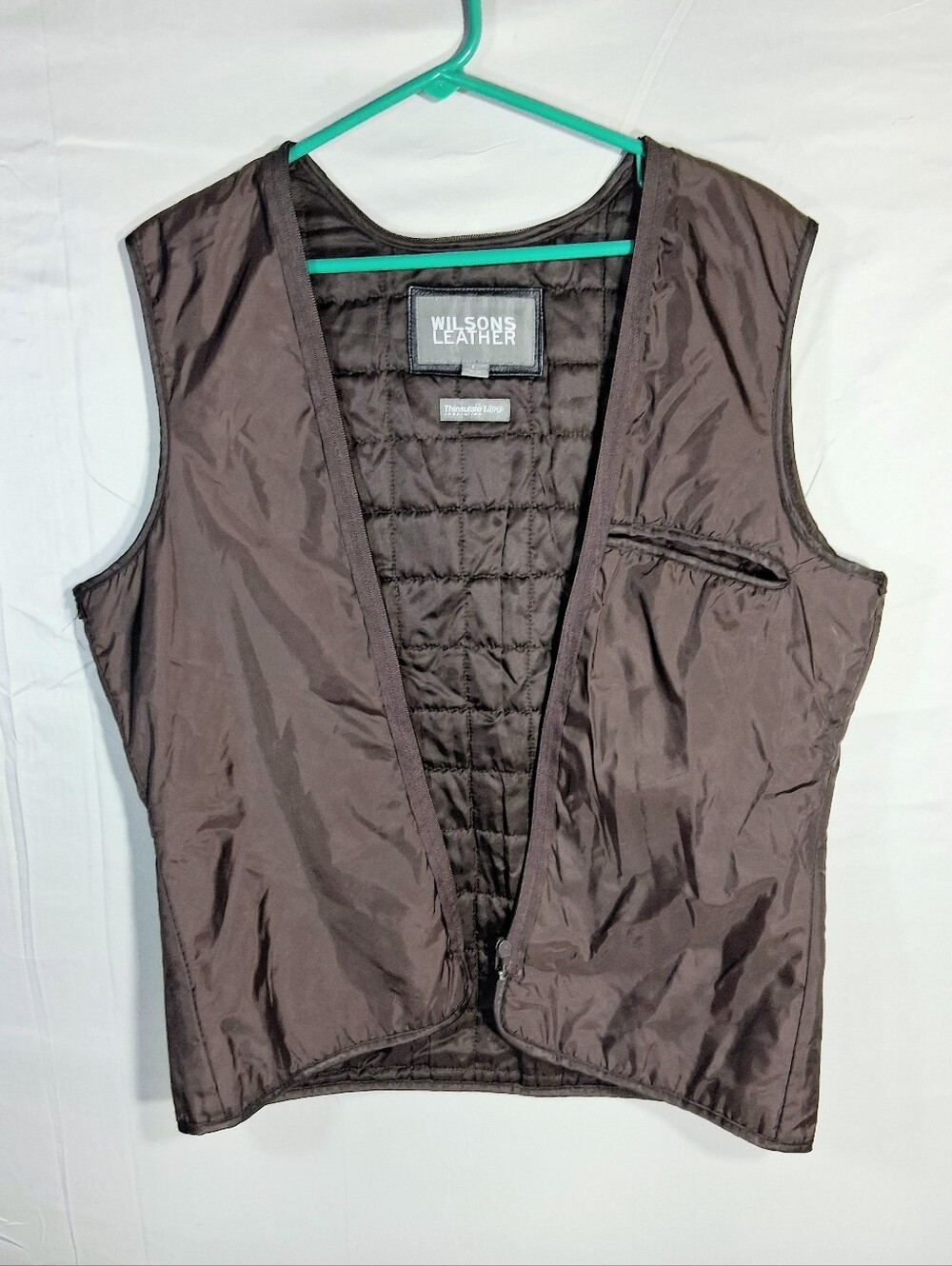 Wilson's Leather Thinsulate L Brown Quilted Lining Zip In for Leather Jacket
